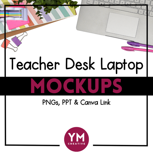 Teacher Desk Laptop Mockups for TpT Product Listings & Social Media