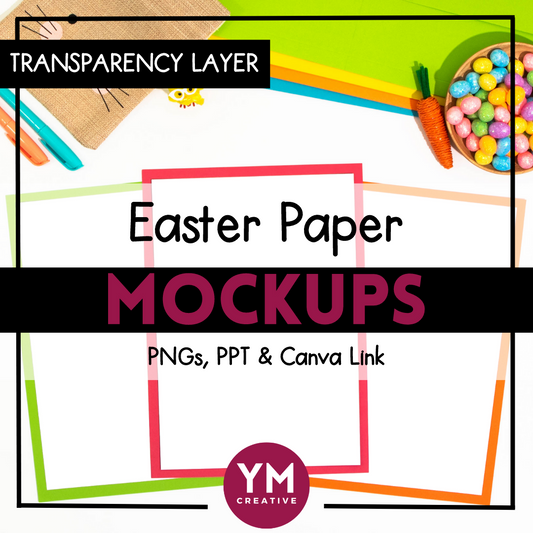 Easter Paper Mockups with Transparent Layer for TpT Product Listings & Social Media