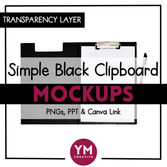 Simple Black Clipboard Mockups for TpT Product Listings & Social Media
