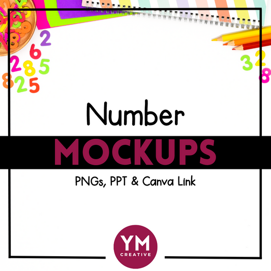 Number Mockups with Blank Background for TpT Product Listings