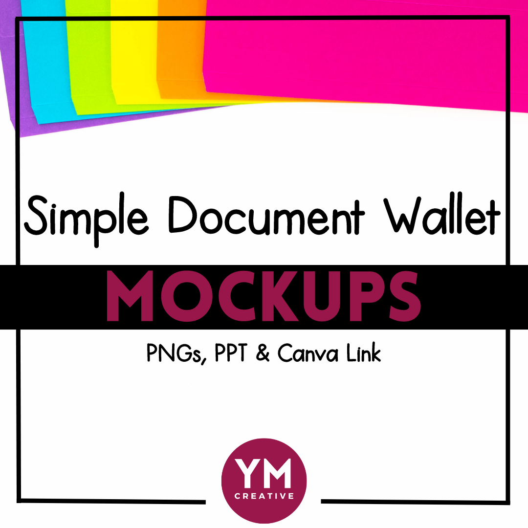 Simple Document Wallet Mockups for TpT Seller Product Listings & Social Media