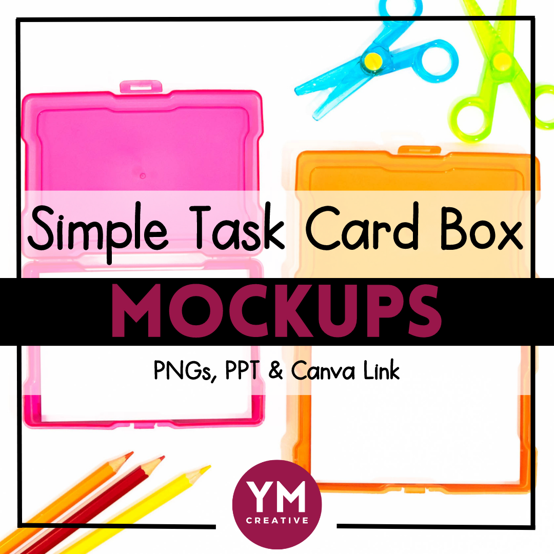 Simple Task Card Box Mockups for TpT Product Listings & Social Media