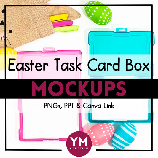 Easter Task Card Box Mockups for TpT Product Listings & Social Media