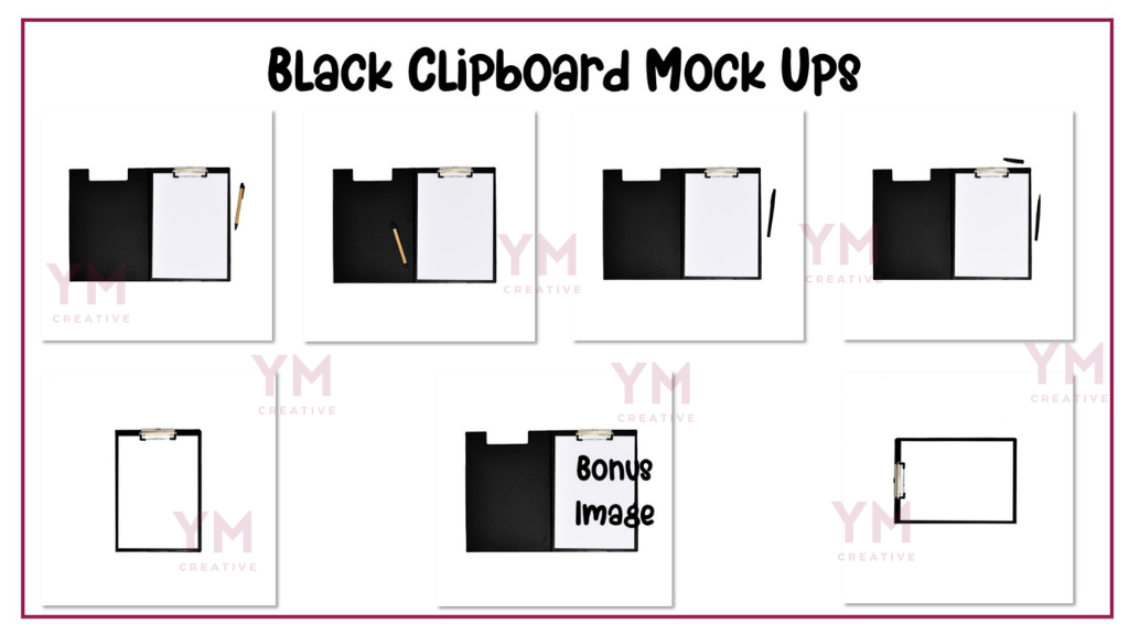 Simple Black Clipboard Mockups for TpT Product Listings & Social Media